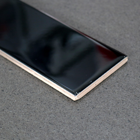 Black Gloss Subway Wall Tile 75x300 (Code:01178)