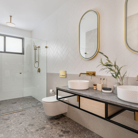 Norr Mid Grey In&Out Terrazzo Look Tile 600x600 (Code:01747)