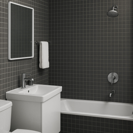 My Mosaic Dark Grey Matt Tile 48x48 (Code:01809)