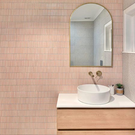 Kit Kat Antique Pink Gloss Mosaic Tile 12x92 (Code:02090)