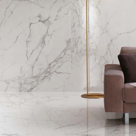 Porcelain Slab Marble Calacatta Polished Tile 1600x3200 6mm (Code:02125)