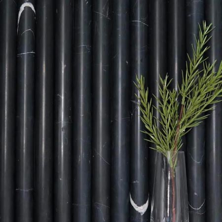 Curve Marble Nero Honed Natural Stone Flute 30x450x20 (Code:02321)