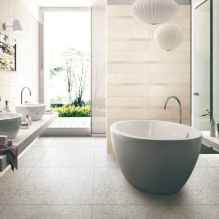 Neutral Bay Terrazzo Matt Tile 600x600