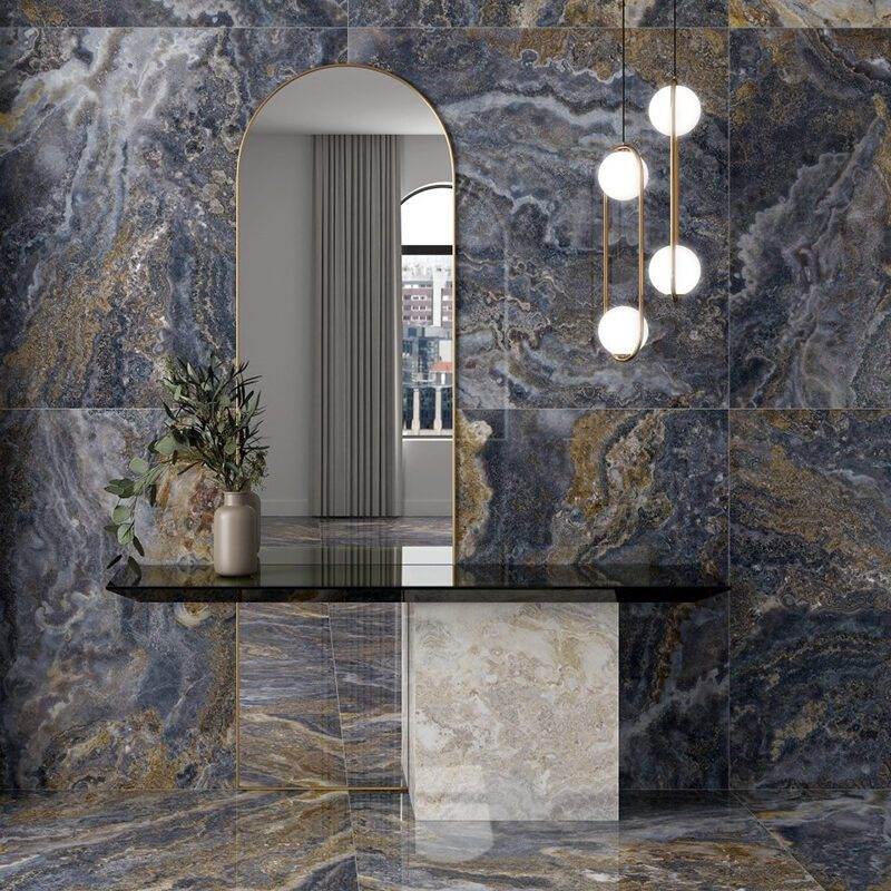 Linz Blue Polished Tile 1200x1200 (Code:02529)