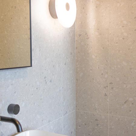 Misty Light Grey Matt Terrazzo Look Tile 600x600 (Code:02579)