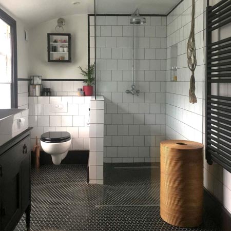 Black Matt Hexagon Mosaic Tile 23mm (Code:02625)