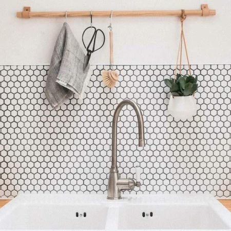 White Matt Hexagon Mosaic Tile 23mm (Code:00866)