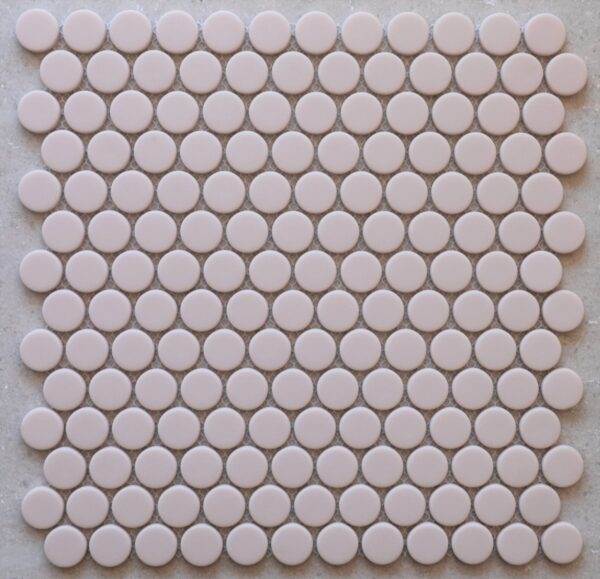 Penny Round Soft Rosewater Matt Tile 23x23 (Code:02620)