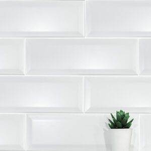 White Matt Bevelled Wall Tile 100x300 (Code:02632)