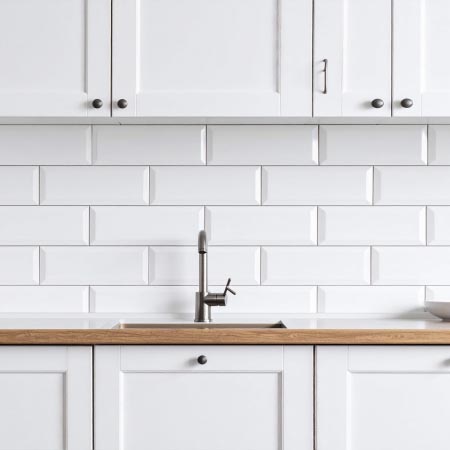 White Matt Bevelled Subway Wall Tile 100x300 (Code:02632)