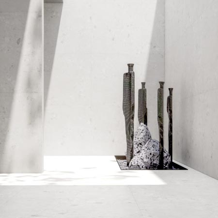 Intenso White Honed Large Terrazzo Look Tile 1200x1200 (Code:02738)