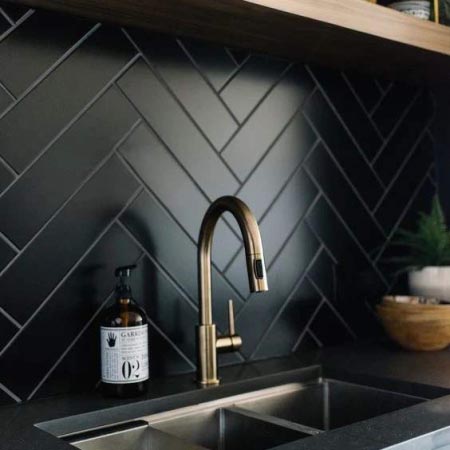 Black Matt Subway Wall Tile 75x300 (Code:02528)
