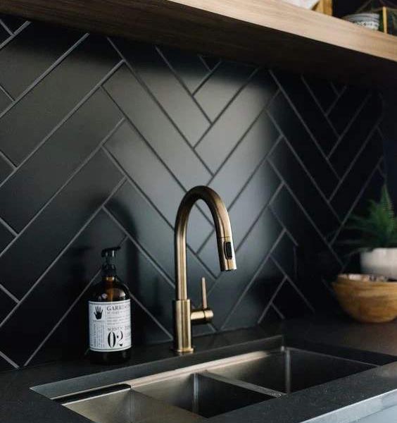 Black Matt Subway Wall Tile 75x300 (Code:02528)