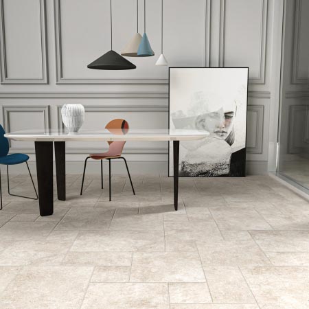 Italian Cantata Almond Matt French Pattern Travertine Look Tile (Code:02853)