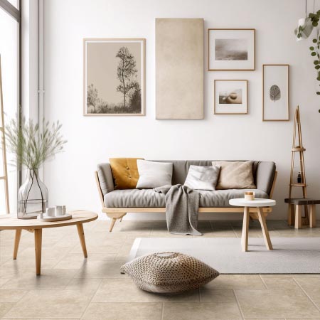 Italian Cantata Beige Matt French Pattern Travertine Look Tile (Code:02854)