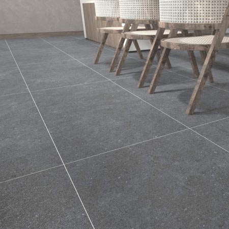 Shell Stone Nero In&Out Limestone Look Tile 600x600 (Code:02875)