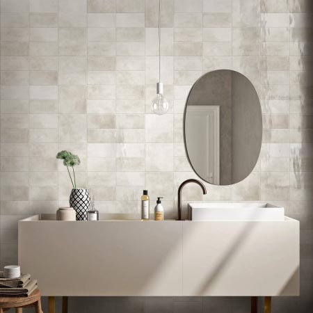 Krema Vanilla Gloss Subway Wall Tile 125x125 (Code:02914)