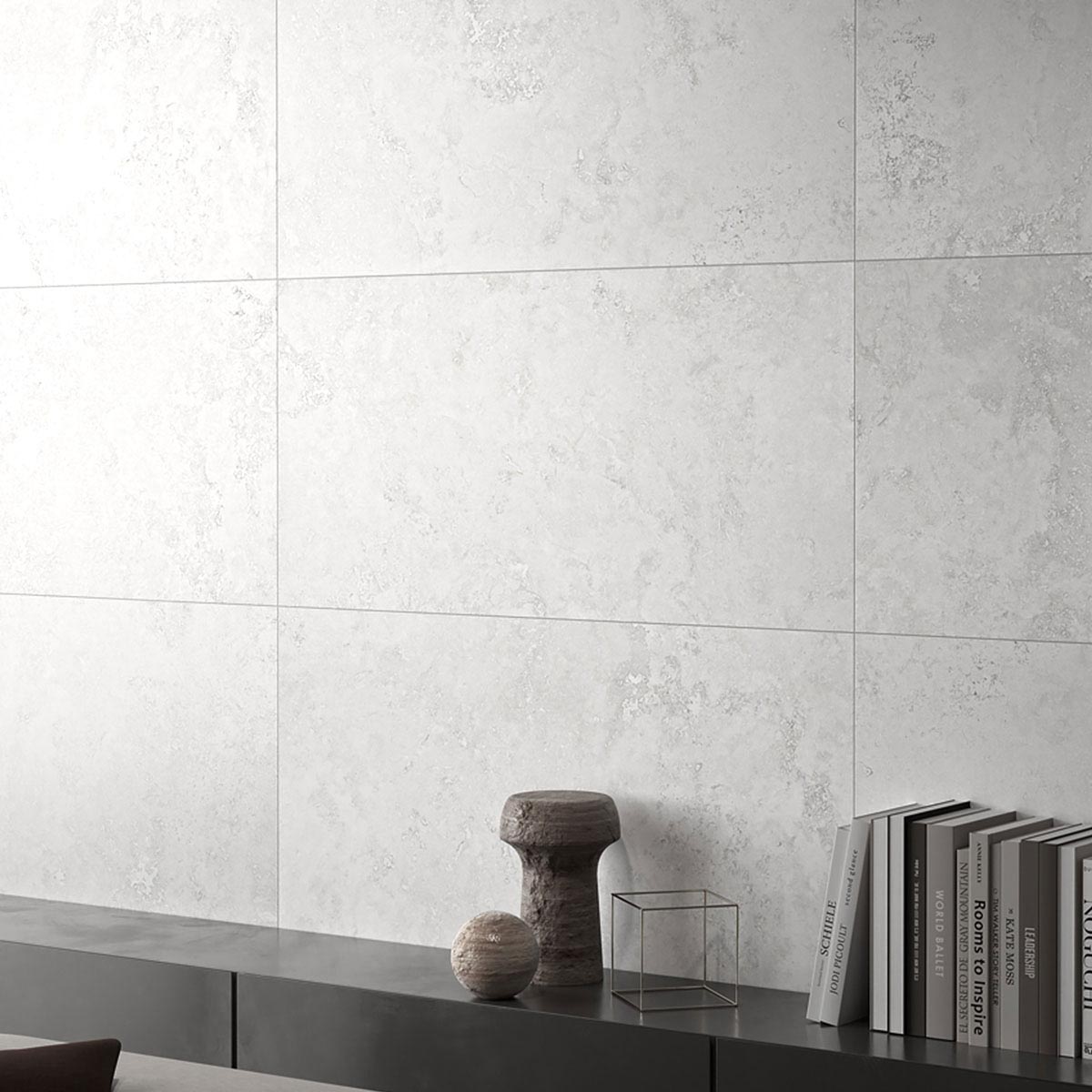 Siena White Honed Large Format Stone Look Tile 1200x1200mm
