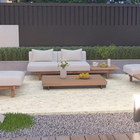 Lux Beige In&Out Terrazzo Look Tile 600x600 (Code:03026)