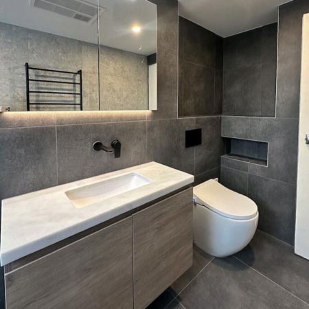 Modern Concrete Dark Grey Matt Tile 300x600 (Code:02977)