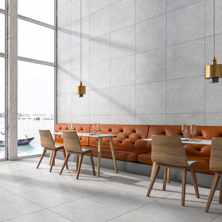 Richstone Light Grey Matt Limestone Look Tile 600x600mm