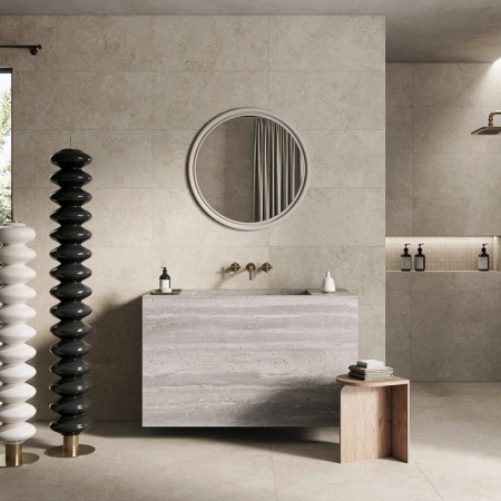 Juliet Neutral Matt Stone Look Tile 600x600 (Code:03060)
