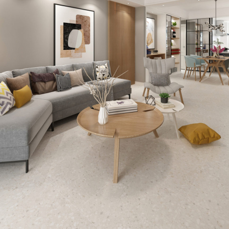 Neutral Bay Beige Matt Terrazzo Look Tile 300x600 (Code:02998)