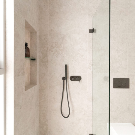 New Travertine Cross-cut Bianco In&Out Tile 600x600 (Code:02954)