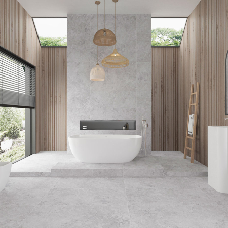 New Travertine Cross-cut Grigio In&Out Tile 600x1200 (code:02957)