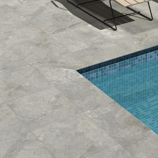Newport Gris External Porcelain Pool Coping Tile 400x600mm