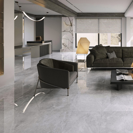 Portus Silver Polished Marble Look Tile 300x600 (Code:03051)