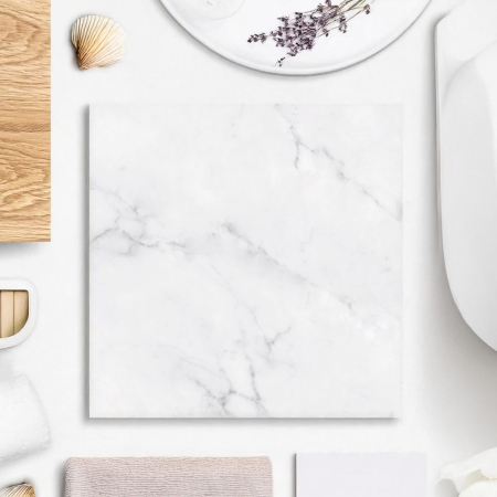 Florence Carrara 2.0 Polished Marble Look Tile 600x600 (Code:03064)