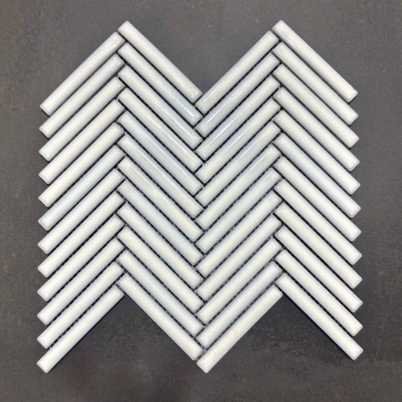 Antique White Gloss Herringbone Mosaic 12x92 (Code:03149)