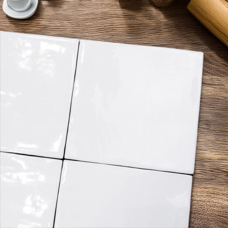 Krema White Gloss Subway Wall Tile 125x125 (Code:03115)