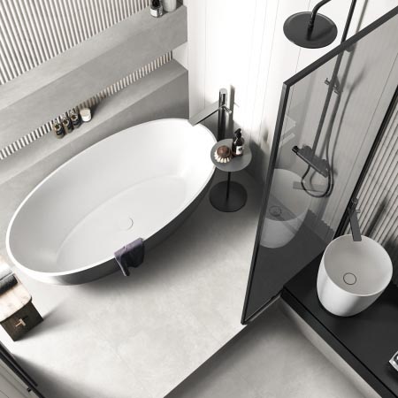 Hera Bianco Matt Concrete Look Tile 300x300 (Code:03208)