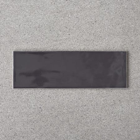 Black Gloss Wavy Subway Wall Tile 100x300 (Code:03263)