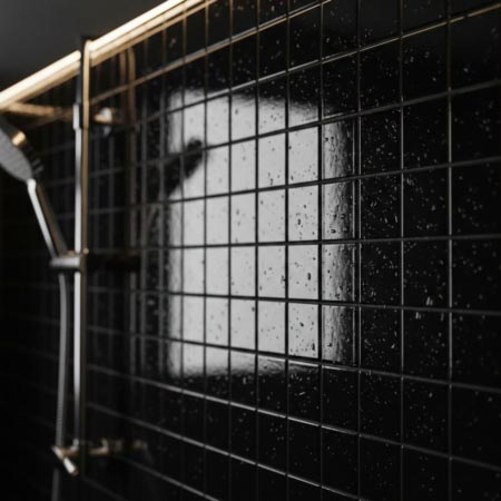 Black Gloss Subway Wall Tile 100x100 (Code:01179)