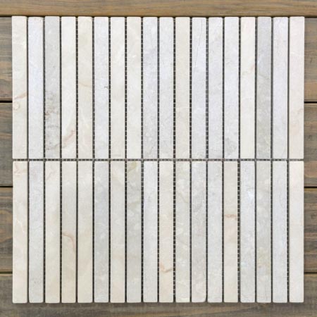 Kit Kat Botticino Tumbled Natural Stone Mosaic 15x148 (Code:03295)