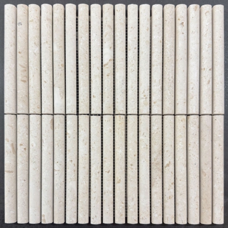 Mini Flute Limestone Honed Natural Stone Mosaic 15x152 (Code:03338)